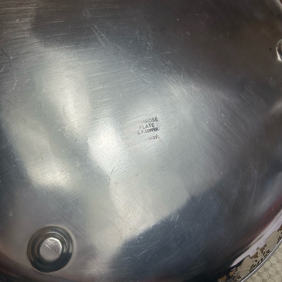 Vtg Silverplate Platter 13.5” Round Serving Plate Vanity Tray Primrose Silver - Picture 6 of 8